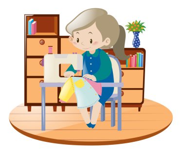 Makine odası ile işgal kadın dikiş