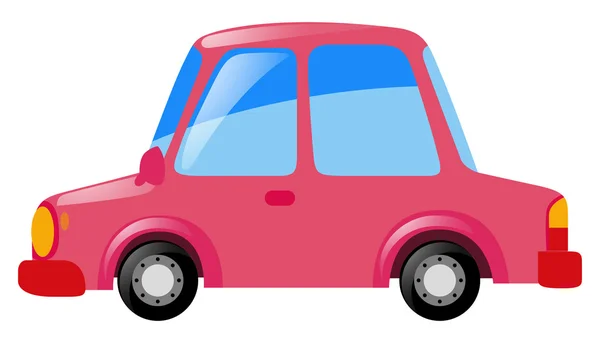 Coche rosa sobre fondo blanco — Vector de stock