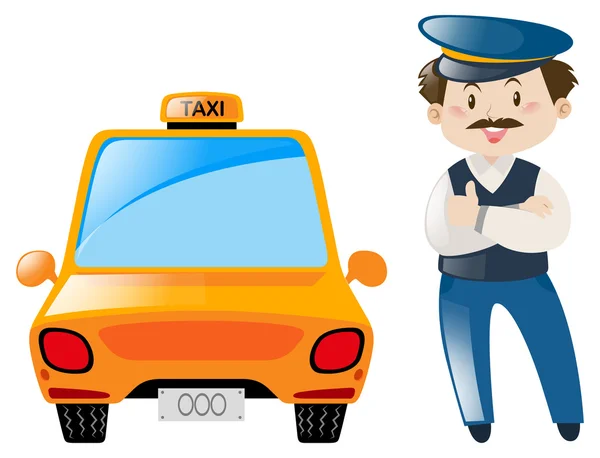 Taxi driver stand by the taxi — Stock Vector