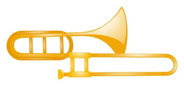 Trombone dourado sobre fundo branco —  Vetores de Stock
