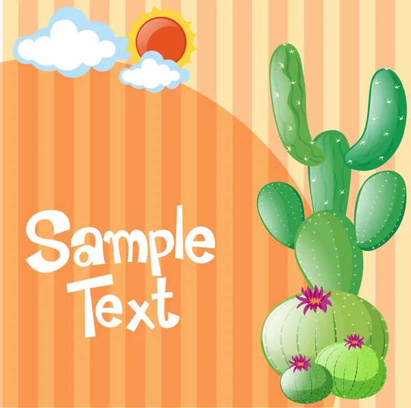 Plantilla de papel con cactus y sol — Archivo Imágenes Vectoriales