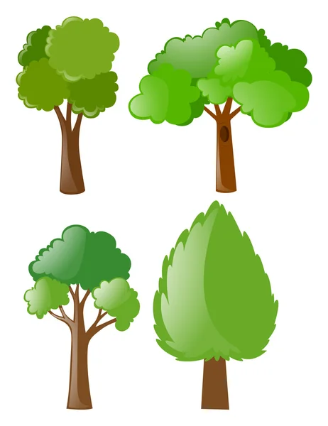 不同形状的树 — 图库矢量图片