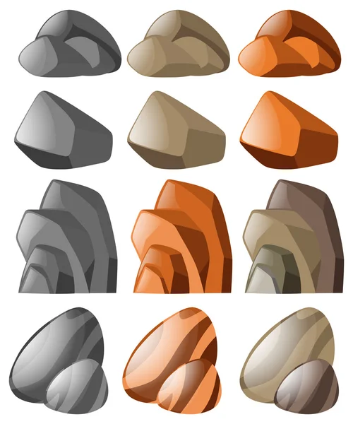 Diferentes formas de pedra —  Vetores de Stock