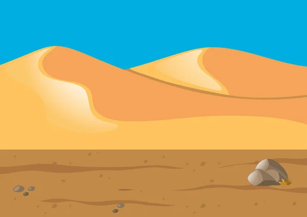 사막에서 모래와 자연 장면 — 스톡 벡터