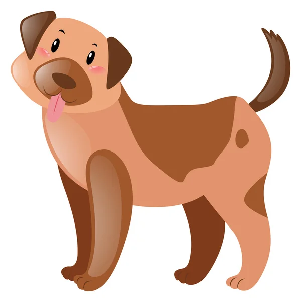 Cão marrom com rosto feliz —  Vetores de Stock