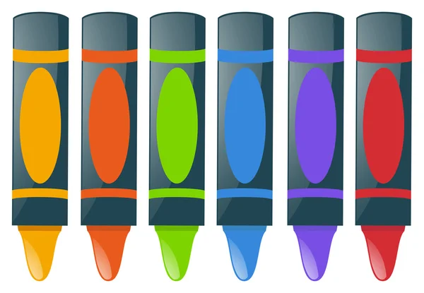 Crayons dans de nombreuses couleurs — Image vectorielle