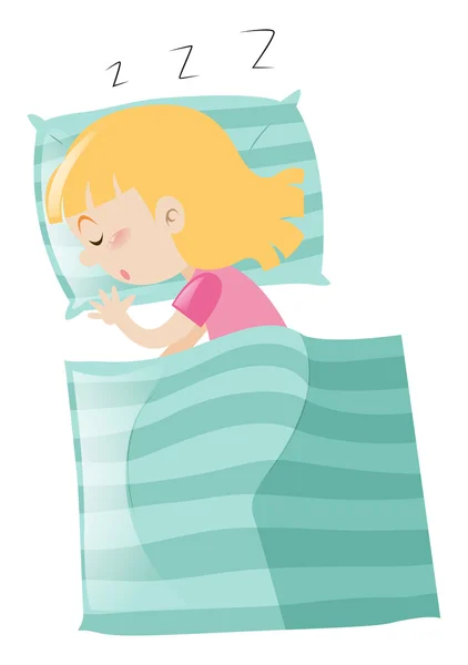 Little girl sleeping on pillow — Stockový vektor