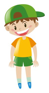 Sarı tişört ayakta çocuk