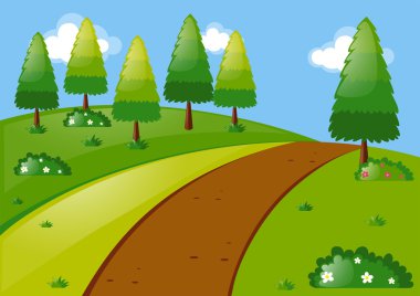 Çam ağaçları Park ile doğa manzara