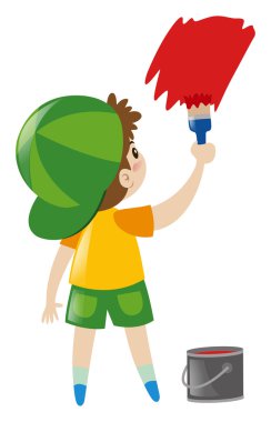 Çocuk resim kırmızı duvar