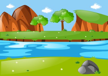 Park üzerinden çalıştırın Nehri ile sahne