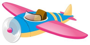 Pembe kanatlı mavi uçak