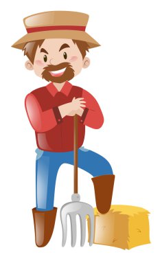 Çatal ile mutlu çiftçi