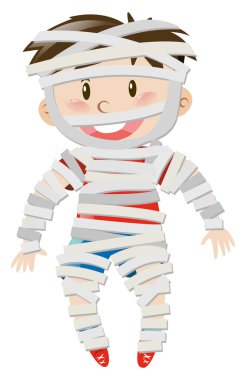 Çocuk zombi kılık Cadılar Bayramı için giyinmiş.