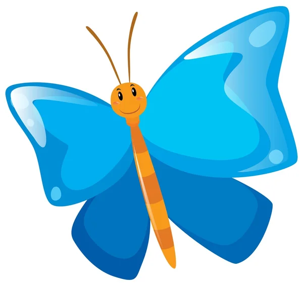 Butterfly met blauwe vleugels — Stockvector