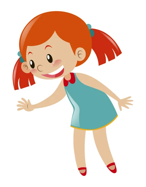 Bambina con i capelli rossi — Vettoriale Stock