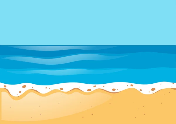 Scene with ocean and beach — Stock Vector