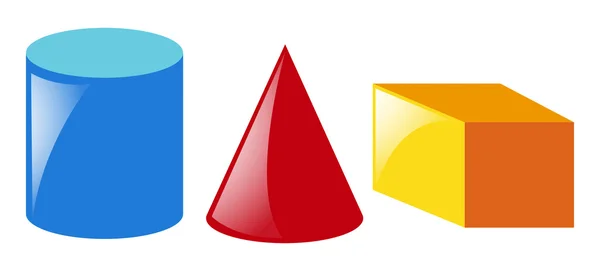 Formes géométriques en trois couleurs — Image vectorielle