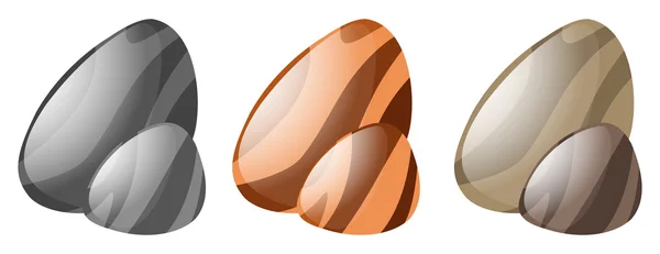 Três cores de pedras de seixo — Vetor de Stock