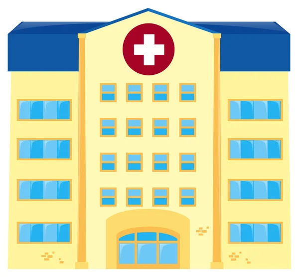 Здание больницы на белом фоне — стоковый вектор