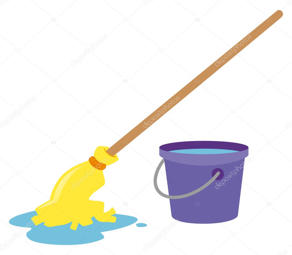 Mop and water bucket