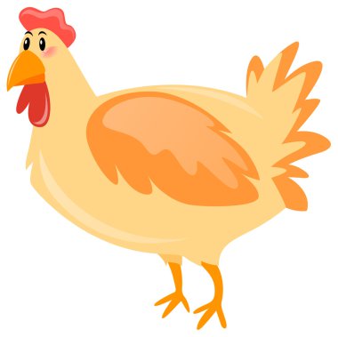 Beyaz arka plan üzerinde sevimli tavuk