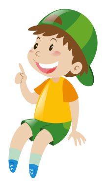 Sarı gömlek gülümseyen içinde küçük çocuk