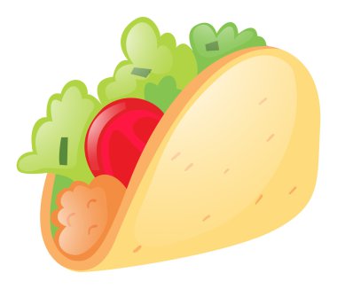 Beyaz arka plan üzerinde yumuşak taco