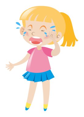 Pembe gömlek ağlıyor içinde Llittle kız