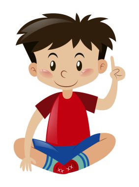 Kırmızı gömlek işaret parmağı kadar çocukta