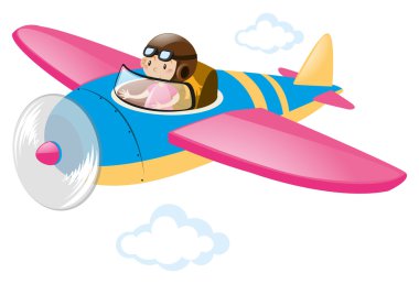 Renkli uçak uçan pilot