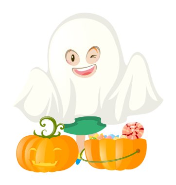 Halloween kılık ve kabak kova
