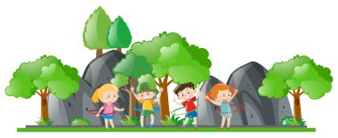 Çocuklar parkta hulahoop yapıyor