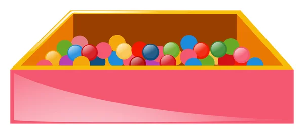 Boîte pleine de boules colorées — Image vectorielle