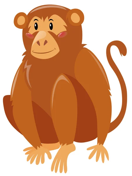 Małpa z brązowym futrem — Wektor stockowy