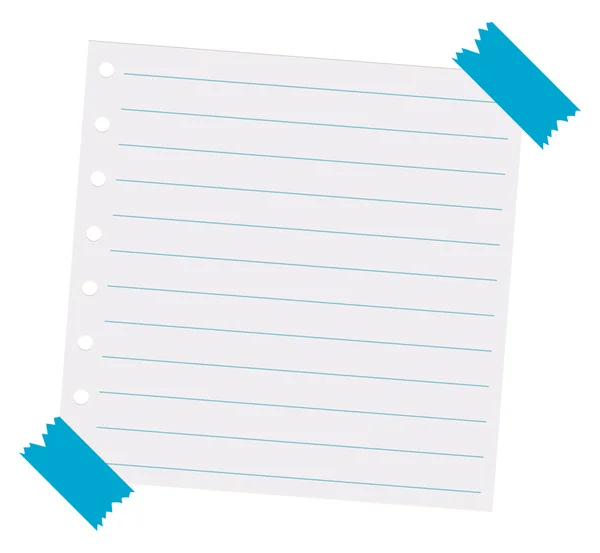 Linienpapier mit blauem Band — Stockvektor