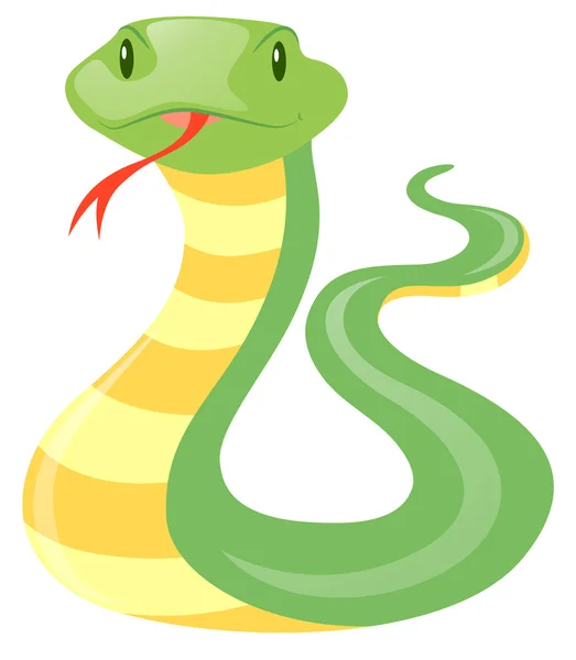 白い背景に緑のヘビ — ストックベクタ