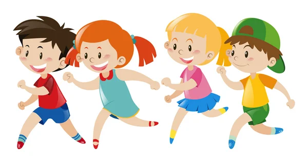 Ομάδα παιδιών που τρέχει — Διανυσματικό Αρχείο