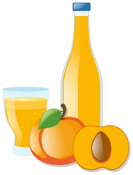 新鲜的油桃和果汁 — 图库矢量图片