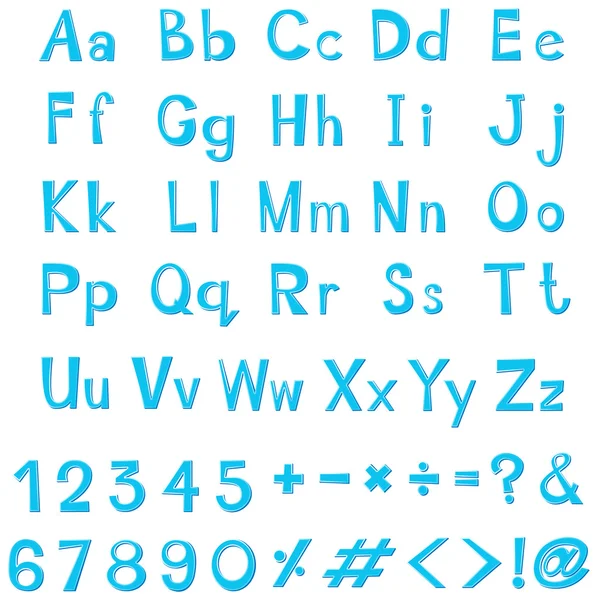 Projeto da fonte para alfabetos ingleses em azul — Vetor de Stock