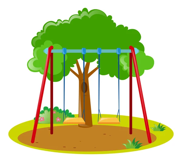 Two swings in the park — Stock Vector