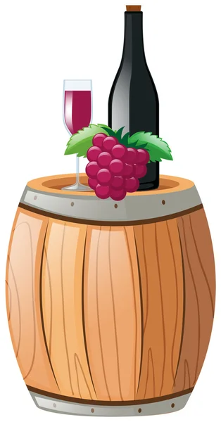 树莓汁和木桶 — 图库矢量图片