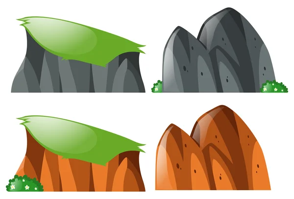 Klippe und Felsen auf weißem Hintergrund — Stockvektor