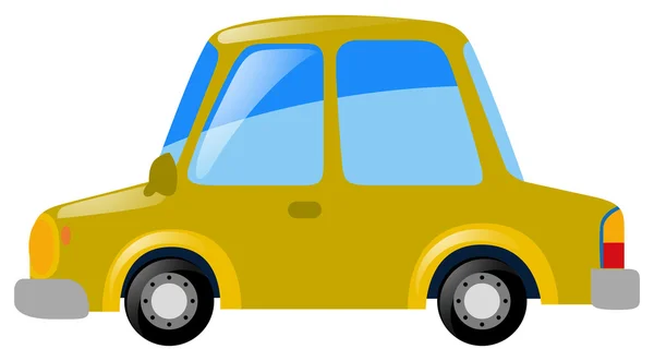 Carro amarelo no fundo branco — Vetor de Stock