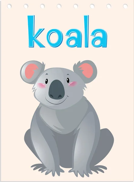Flashcard djur med koala — Stock vektor