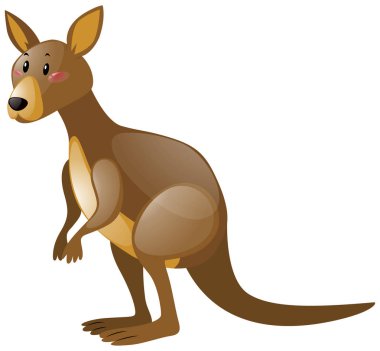 Beyaz arka plan üzerinde vahşi kanguru