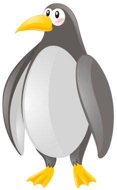 Beyaz arka plan üzerinde vahşi penguen