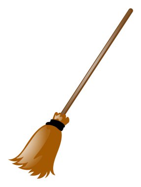 Beyaz arkaplanda süpürge