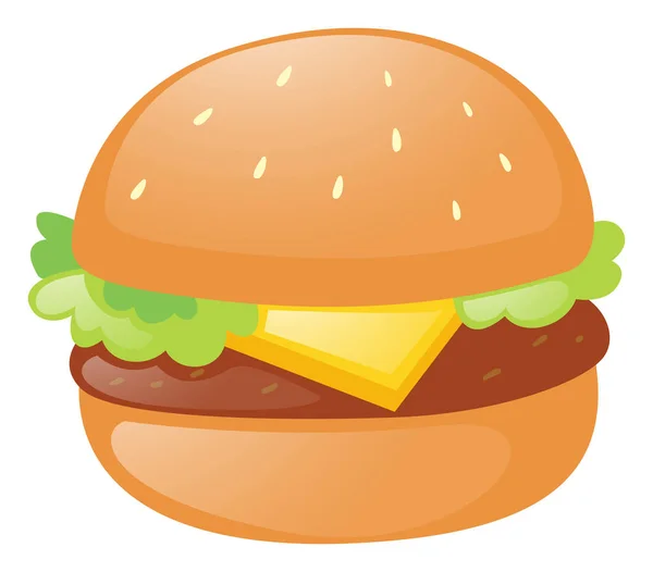 Hamburger met kaas en vlees — Stockvector