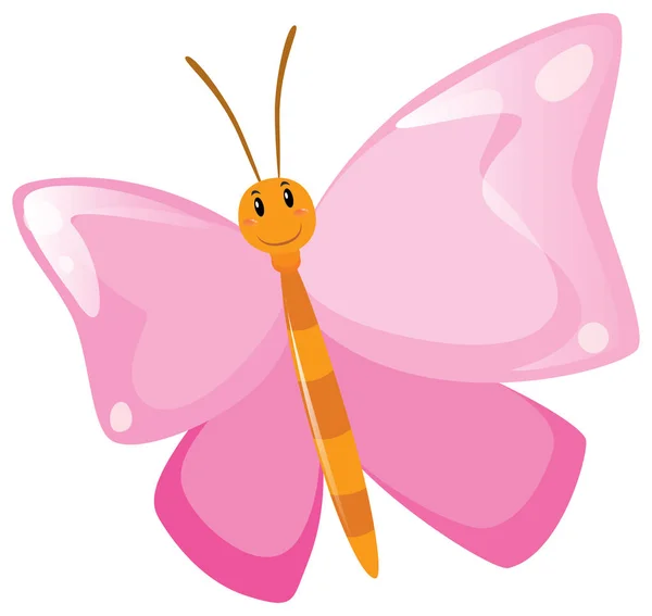 Butterfly met roze vleugels — Stockvector
